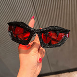 Trendy punk glasses y2k epoxy shark teeth special shape