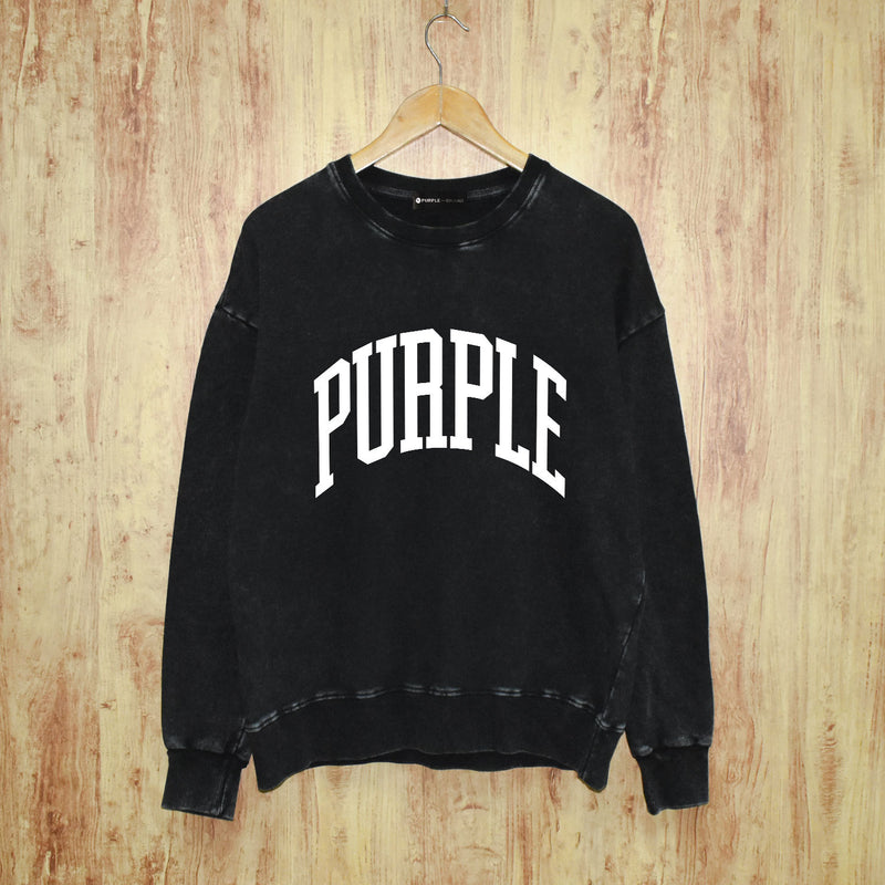 Purple Brand Distressed Sweatshirt Retro Vintage Crew Neck Sweater