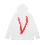 Vlone Hoodie Autumn and Winter Valentine's Day Limited Big V Letter