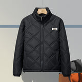 Mens Vintage Jackets Loose Plaid Vintage Padded Jacket