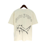 Palm Angels T Shirts Sketch Break Shark Alphabet Short Sleeve T-Shirt