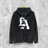 Purple Brand Distressed Hoodie Fashion Old Loose Hooded Sweater
