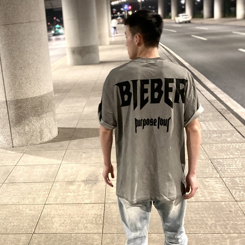 Mens Vintage T-Shirts vintage Bieber Tour Purpose Tour Short Sleeves
