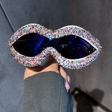 Trendy punk glasses y2k full diamond retro