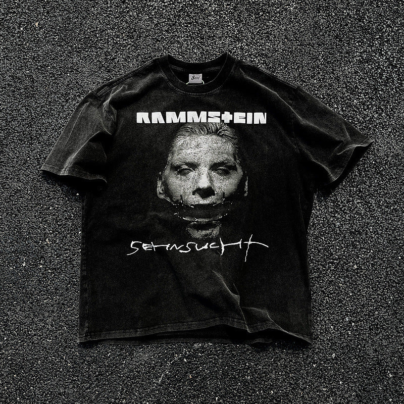 Men Vintage T-Shirts Vintage German Chariot Band Vintage Vintage Short Sleeve RAMMSTEIN