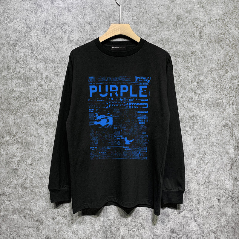 Purple Brand Long Sleeve T-Shirt Fashion Loose Long Sleeve Top