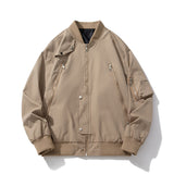 Mens Vintage Jackets Flight Suit Printed Logo Jacket