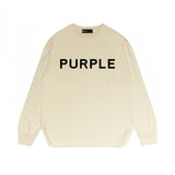 Purple Brand Long Sleeve T-Shirt Fashion Loose Long Sleeve Top