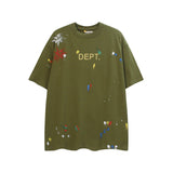 Gallery Dept T Shirts  Splashed Ink Printing Loose Short Sleeve Base Lining