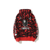 Bathing Ape Hoodie Summer Camo Red Hooded Cardigan Zip Sweater Jacket