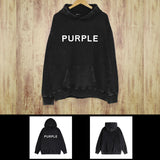 Purple Brand Distressed Hoodie Fashion Old Loose Hooded Sweater