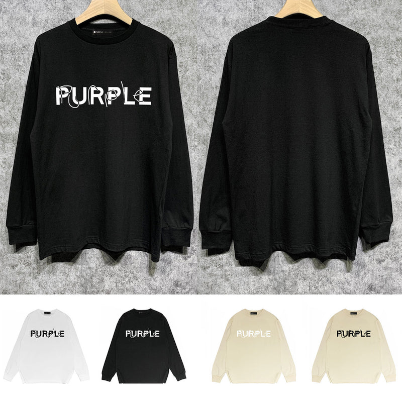 Purple Brand Long Sleeve T-Shirt Fashion Loose Long Sleeve Top