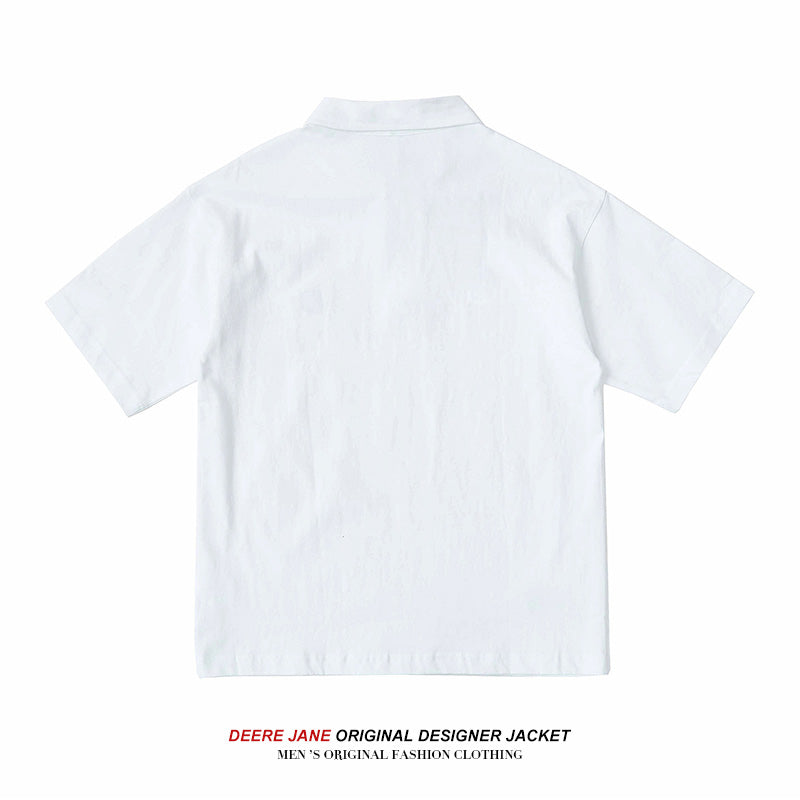 Men T-shirt Summer Cotton Short Sleeve Loose All-Match Casual