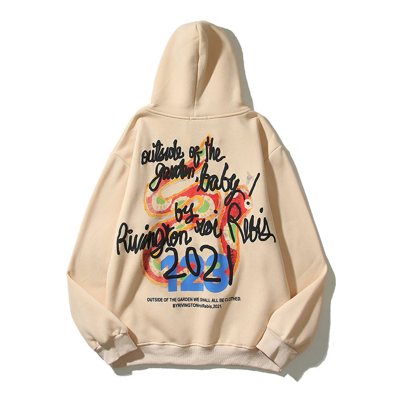 Kanye West Sunday Service Hoodie Snake Vintage Print Foam Hooded Sweater