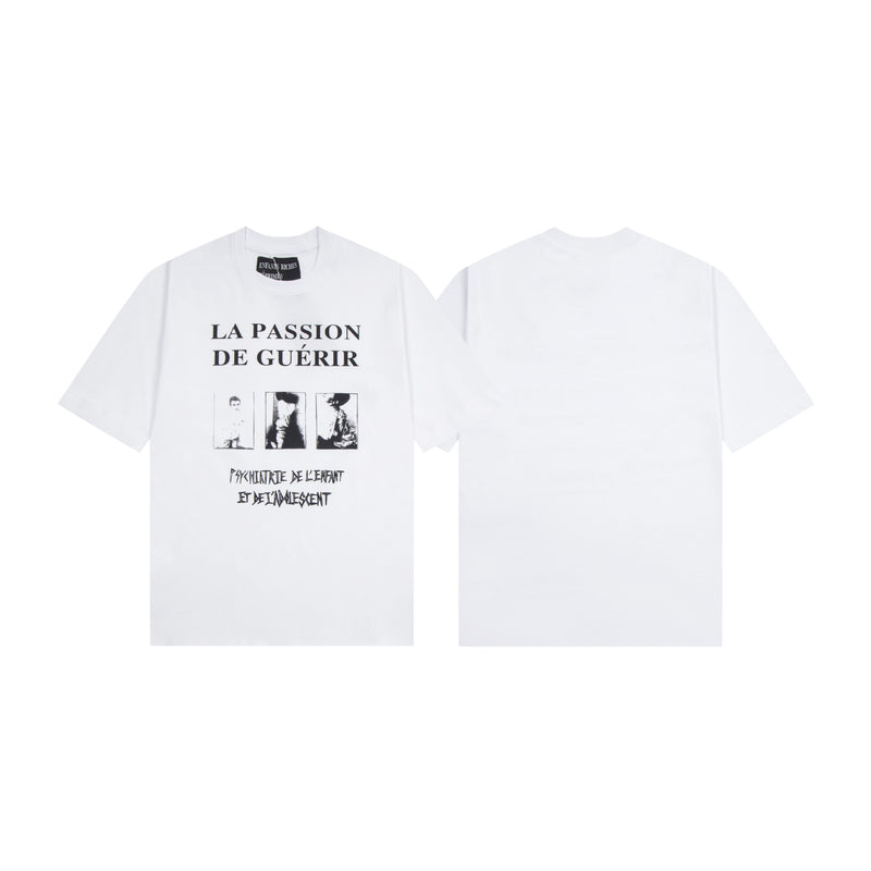 ERD T Shirts Cartoon Print Loose-Fitting Casual T-shirt Men
