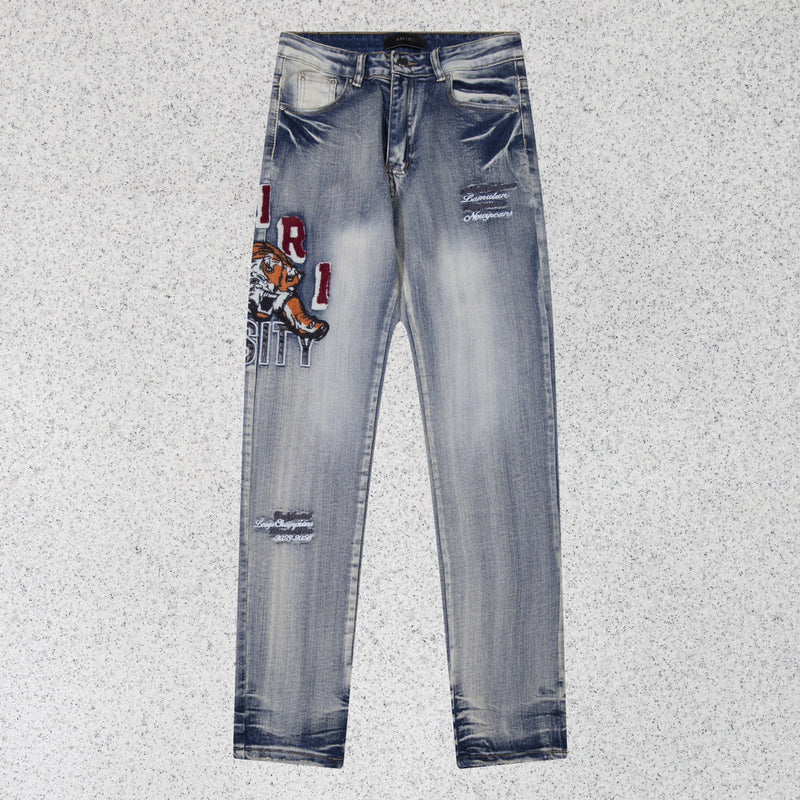 Amiri Jeans Tiger Embroidery Casual Jeans