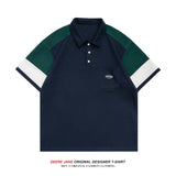 Men T-Shirts Short Sleeve T-shirt Men's Polo Shirt Summer Loose Casual Patchwork