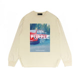 Purple Brand Long Sleeve T-Shirt Fashion Loose Long Sleeve Top