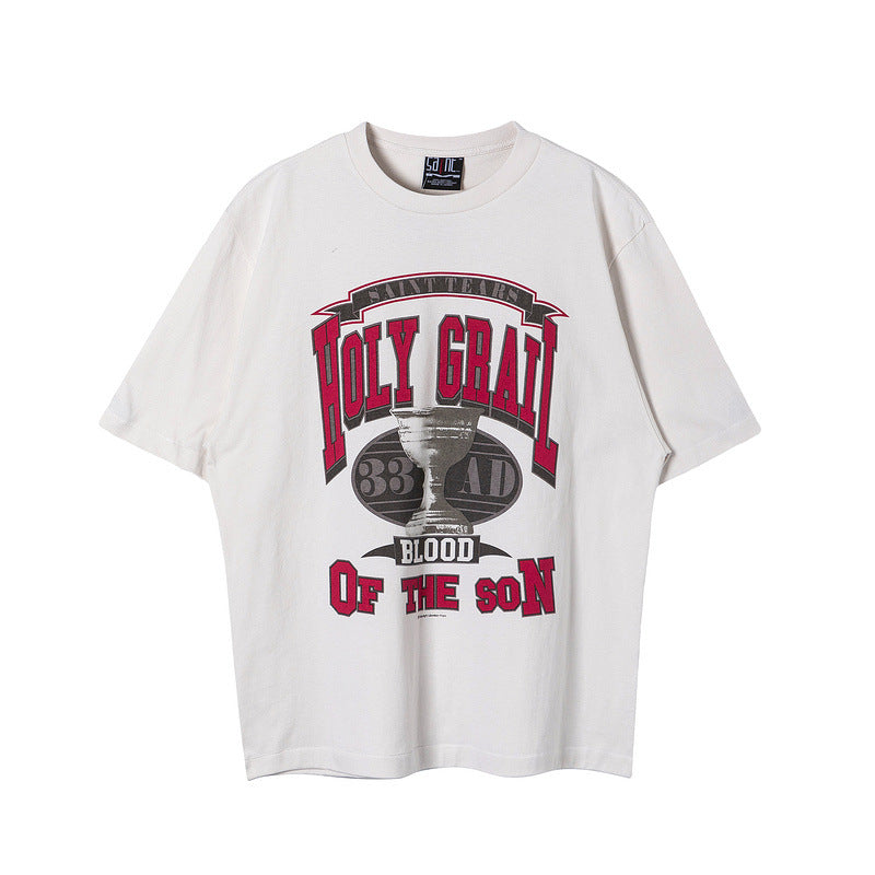 Mens Vintage T-Shirts SAINT MICHAEL CHO print short sleeve vintage