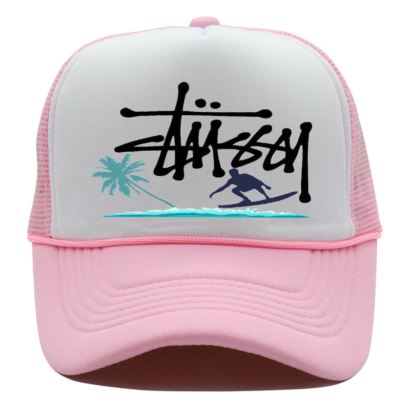 Stussy Hat Printed Truck Mesh Cap Outdoor Surfing Casual Sun Hat