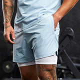 Eric Emanuel EE Shorts American Double Fake Two-Piece Shorts Sports Basketball Pants Running