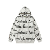 Denim Tears Hoodie Alphabet Cardigan Hooded Sweater