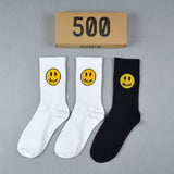Men socks spring and summer drew smiley face