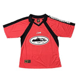 Corteiz T Shirt Red Jersey Short Sleeve Loose