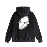 Purple Brand Distressed Hoodie Fashion Old Loose Hooded Sweater