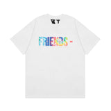 Vlone T Shirt Spring and Summer Big V Pattern Crew Neck