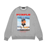 Purple Brand Sweatshirt Loose Crew Neck Sweater