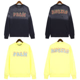 Palm Angle Sweatshirt Palm Angels Washed Flame Print Long Sleeve Crew Neck Sweater Men and Women