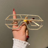Trendy punk glasses diamond y2k sunshade