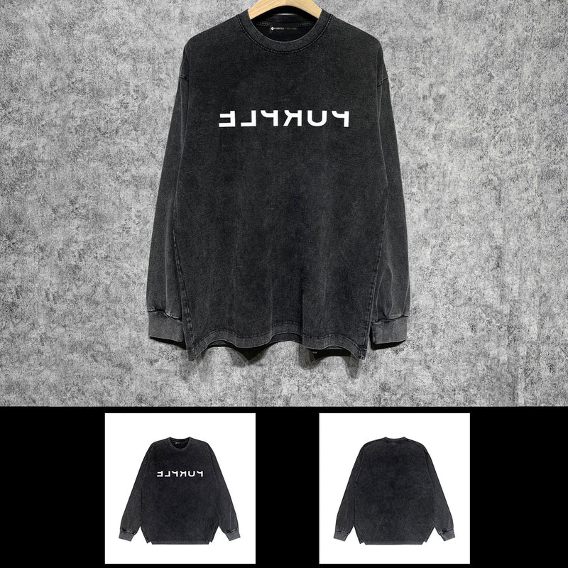 Purple Brand Distressed Long Sleeve Shirt Fashion Distressed Loose Long-sleeved Top