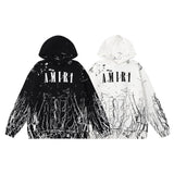 Amiri Hoodie AMI Ripped logo print hooded sweater