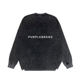 Purple Brand Distressed Long Sleeve Shirt Fashion Distressed Loose Long-sleeved Top