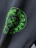 CHH Chrome Hearts T Shirts Fluorescent Green Classic Big Horseshoe Short Sleeve T-shirt