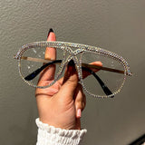 Trendy punk glasses diamond retro