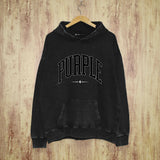 Purple Brand Distressed Hoodie Fashion Old Loose Hooded Sweater