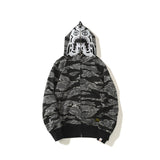 Bathing Ape Hoodie Embroidered Tiger Camo Tiger Hooded Cardigan Shark Sweater Jacket