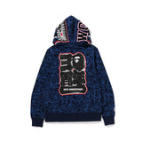 Bathing Ape Hoodie Autumn/Winter Camouflage Shark Hooded Cardigan Sweater Jacket