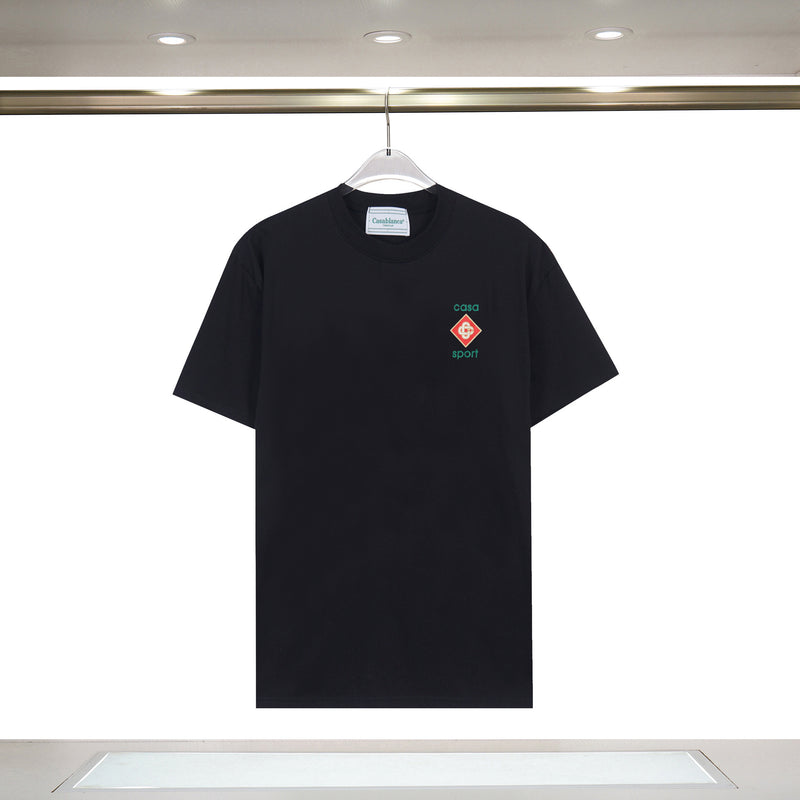 Casablanca T Shirts Summer Simple Print Loose Short Sleeves