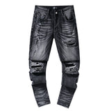 Amiri Jeans Ripped Patch Slim Fit Casual Denim Trousers