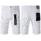 Purple Brand Denim Shorts High Street White Paint Dot