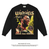 Nba Long Sleeve Shirt Basketball Jersey Long Sleeve T-shirt Loose Washed-out Distressed