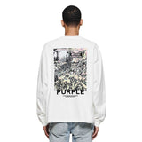 Purple Brand Long Sleeve T-Shirt Fashion Loose Long Sleeve Top