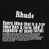 Rhude T Shirt Alphabet Slogan Printed Short Sleeve T-Shirt