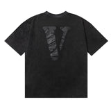 Vlone T Shirt Spring Summer Pattern Crew Neck Pullover Short Sleeve