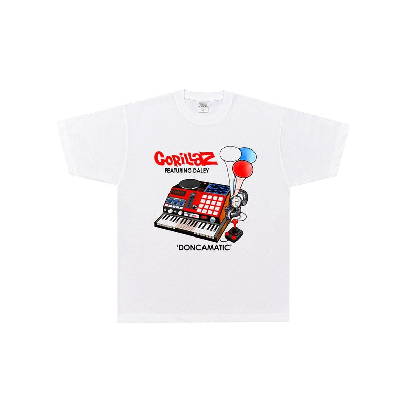 Rock Star T Shirt Gorillaz Doncamatic T-shirt Rock Band Cartoon Loose Short Sleeve