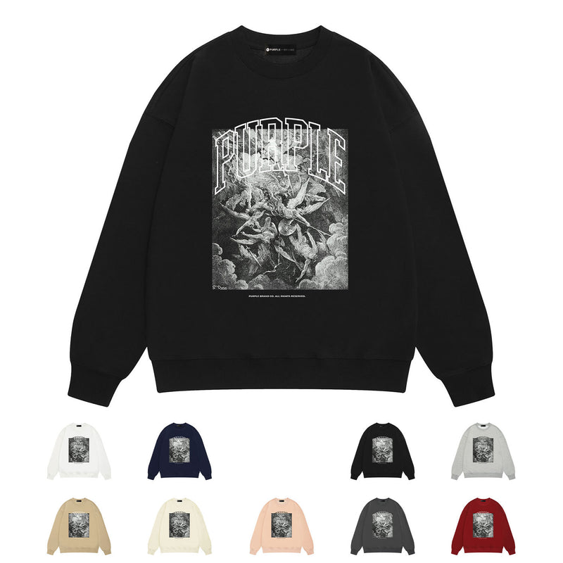 Purple Brand Sweatshirt Loose Crew Neck Sweater